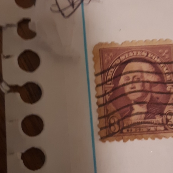 Bluish purple 3 cent George Washongton stamp